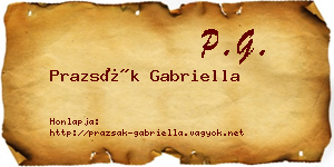 Prazsák Gabriella névjegykártya